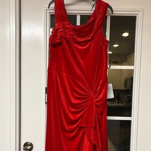 Elegant Red Velvet Evening Dress